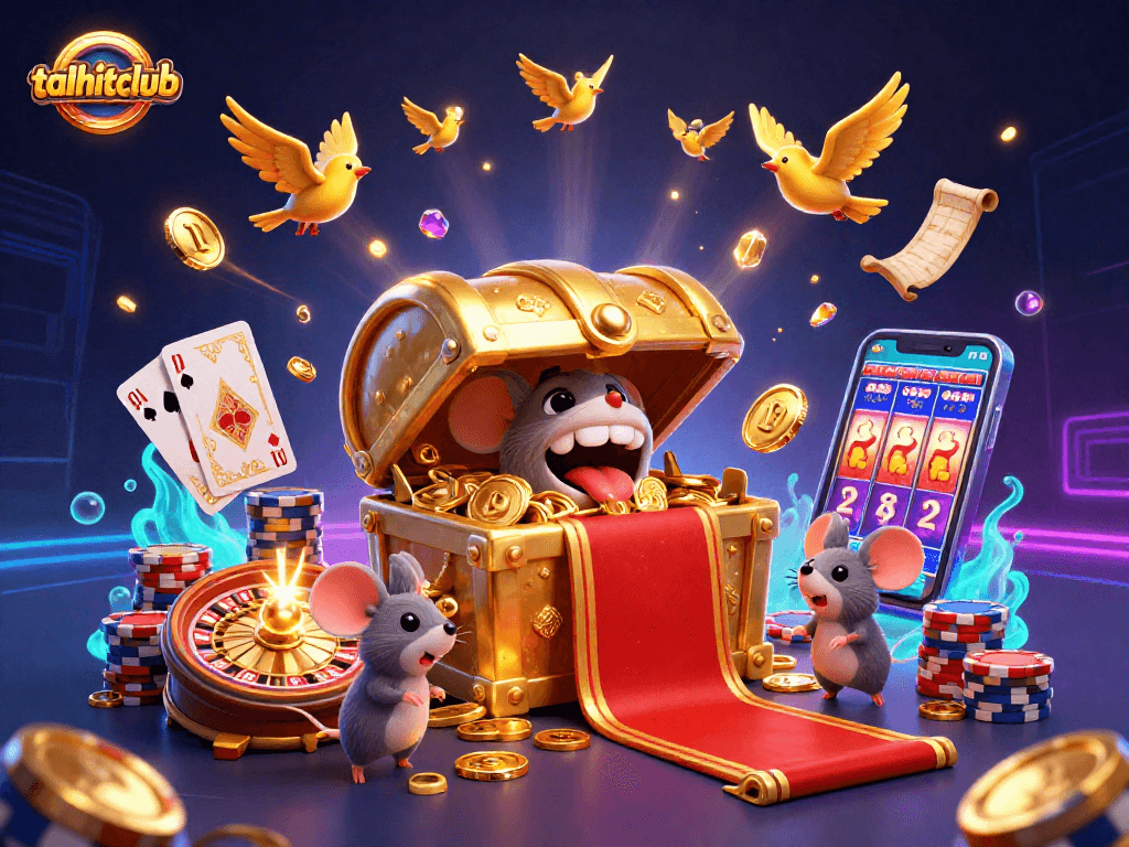Experience the thrilling taihitclub slots with a vibrant 3D treasure scene filled with riches.