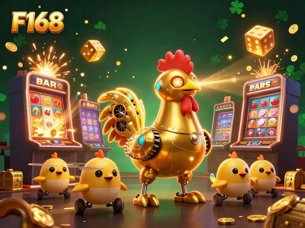Experience the vibrant energy of F168 with a thrilling casino scene featuring dynamic characters and jackpots.
