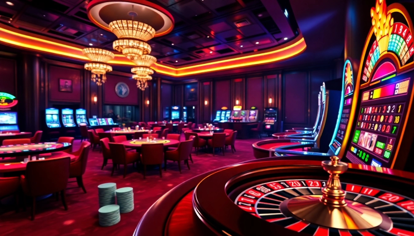 Exciting online gambling scene at https://rr8888.in.net/, featuring casino tables and vibrant slot machines.