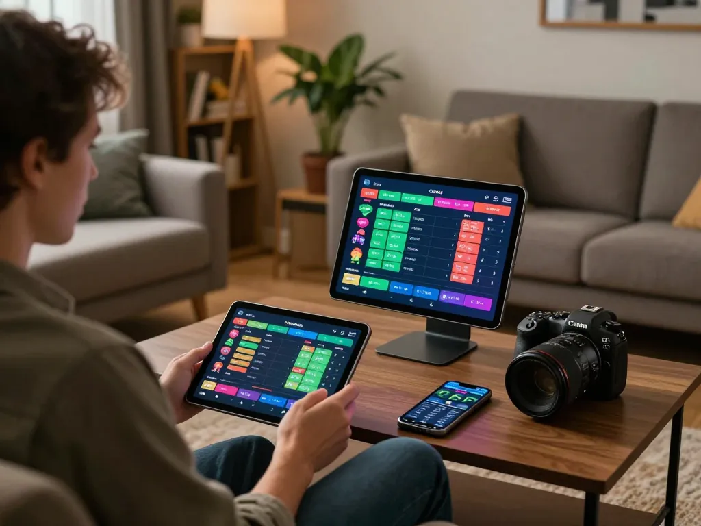 Xoilac user engaging with mobile betting app in cozy living room, demonstrating strategic gameplay.