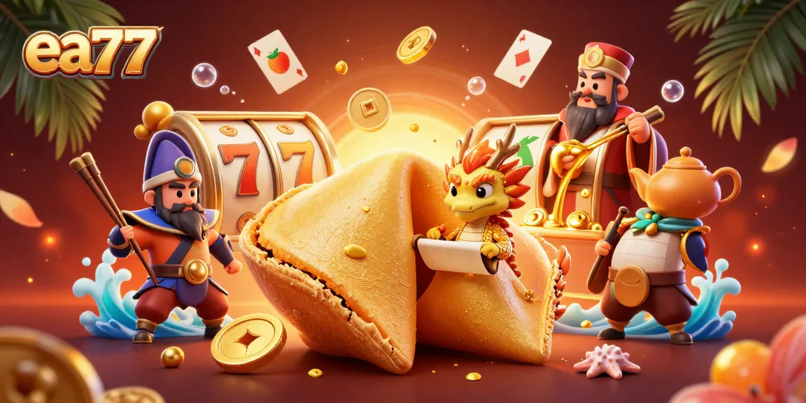Experience big wins at ea77 with this vibrant casino-themed illustration featuring dynamic game elements.