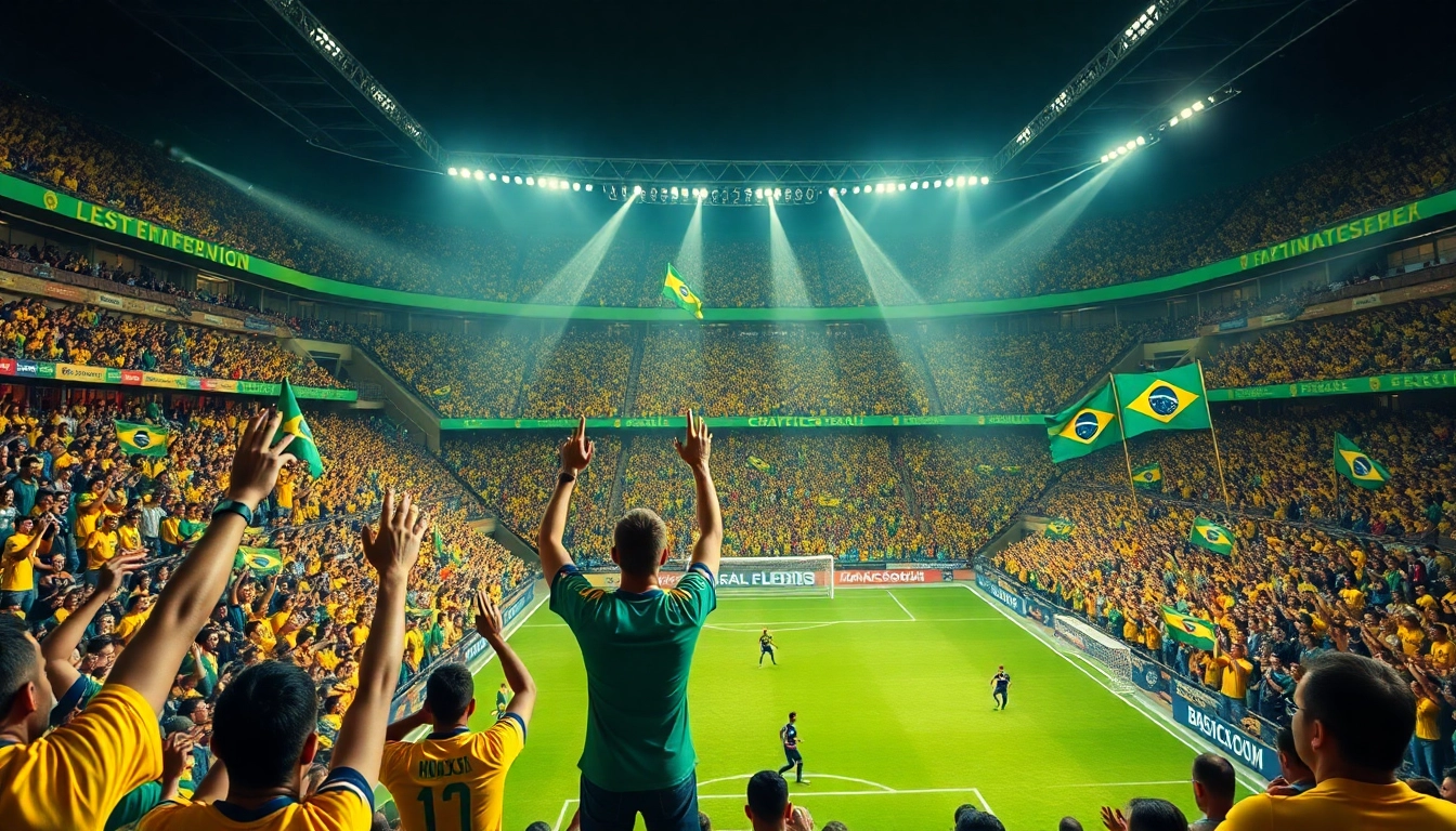 Exciting celebration of giải vô địch quốc gia brazil hôm nay with fans cheering in a vibrant stadium.