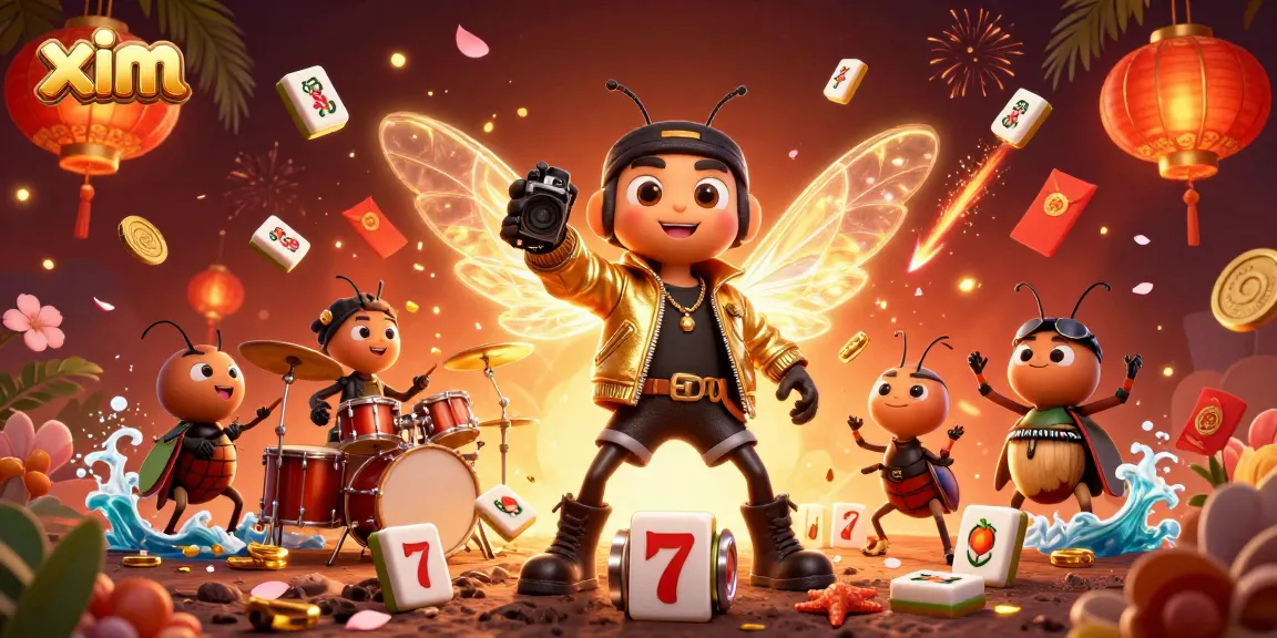 Experience the thrill of xim gaming with our vibrant casino-themed illustration featuring slot reels and energetic characters.