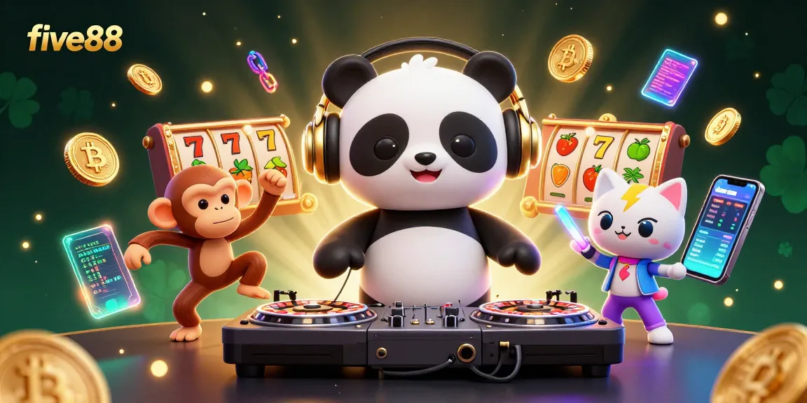 Experience the excitement of five88 with lively casino elements and colorful 3D characters in action.