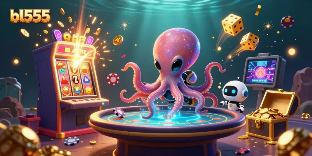 Experience excitement at bl555 with alien octopus gaming amid vibrant casino adventures.
