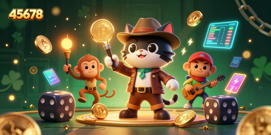 Experience the thrill of winning with 45678 in a vibrant, detailed casino adventure illustration.