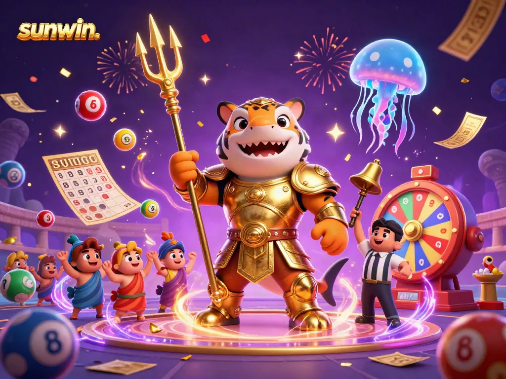 Experience thrilling gameplay at sunwin. with dynamic lottery balls and casino elements in an underwater arena.