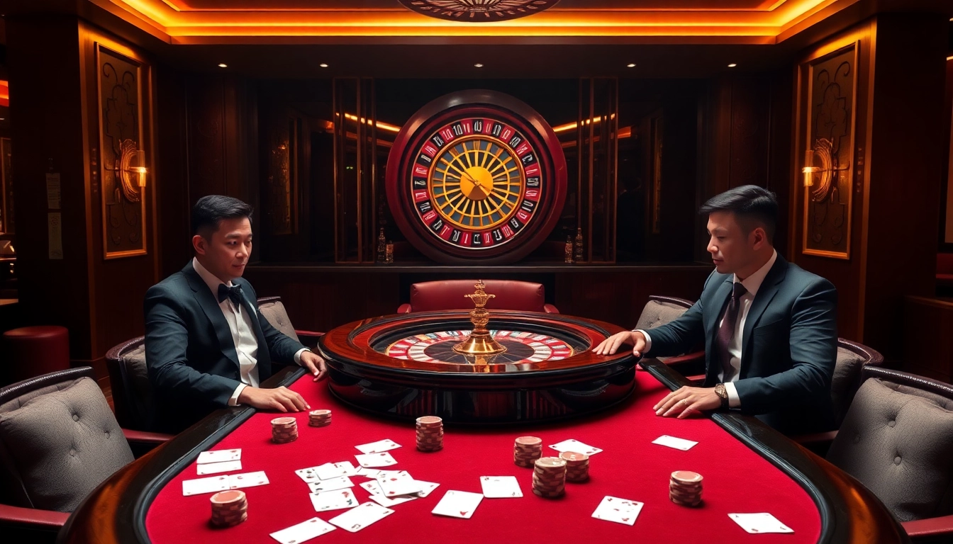 Experience the excitement of KP88 VIP poker with elegantly dressed players, luxury decor, and high-stakes action.