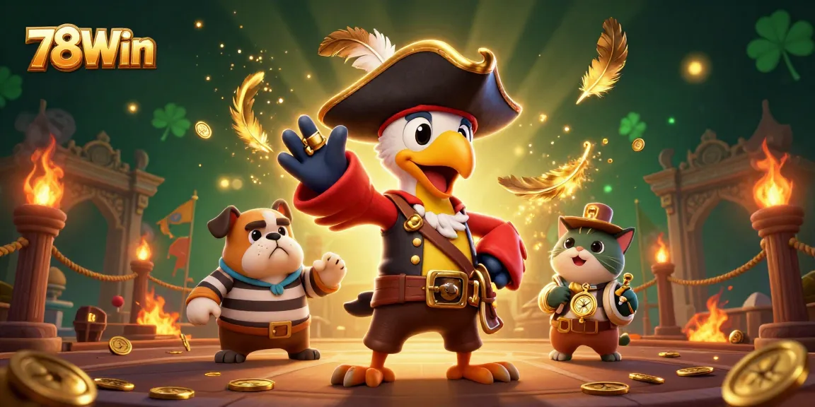 Join the fun at 78Win with a lively 3D illustration capturing vibrant casino adventure.