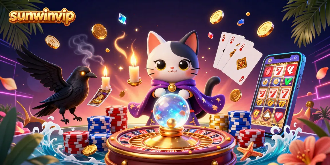 Engage with the thrilling sunwinvip casino experience showcased by vibrant 3D illustrations of gaming elements.