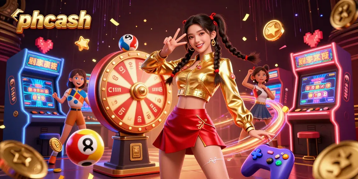 Experience the excitement of phcash with vibrant scenes of winning spins and colorful casino elements.