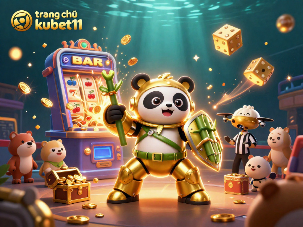 Experience thrilling wins at trang chủ kubet11 with a vibrant 3D casino scene filled with slot machines and exciting game elements.