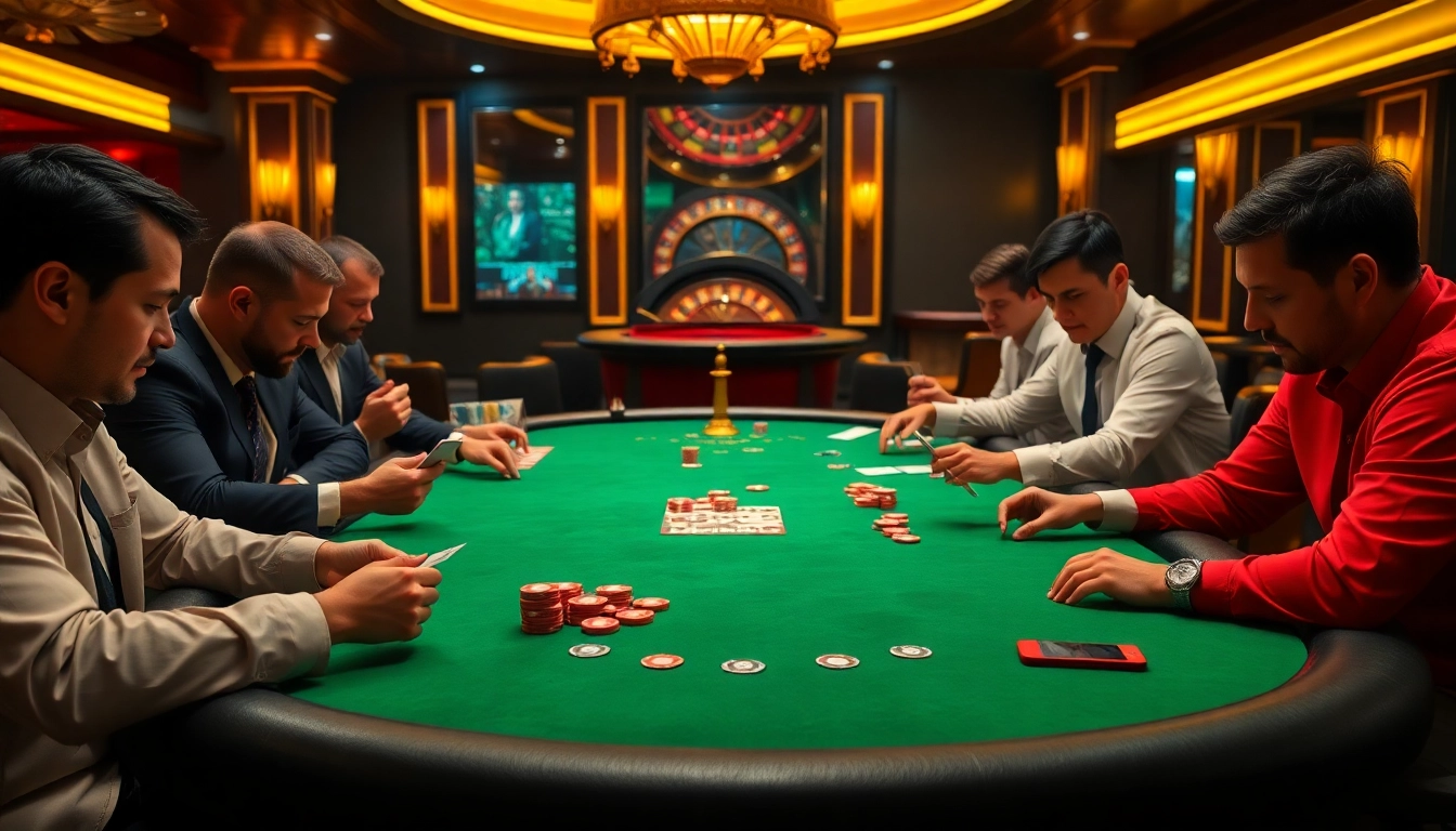 Experience high-stakes poker excitement at TG88 casino with vibrant chips and professional dealers.