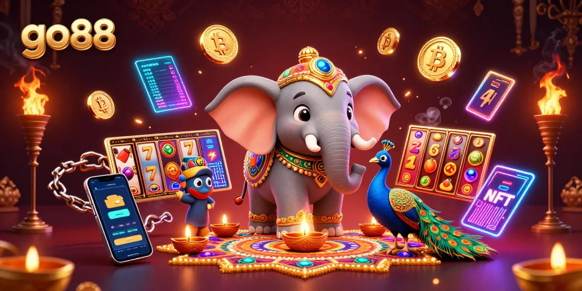 Experience the excitement of go88 with vibrant 3D characters amid slot reels and cryptocurrency coins, capturing the essence of online gaming.