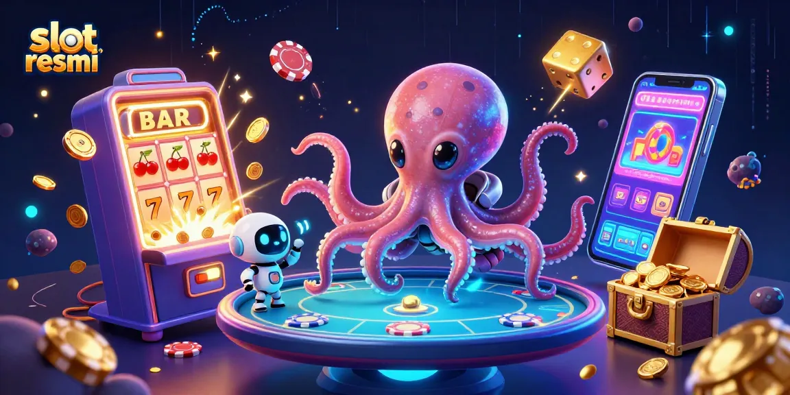 Experience the thrill of slot resmi gameplay with colorful, interactive elements in this dynamic casino scene.
