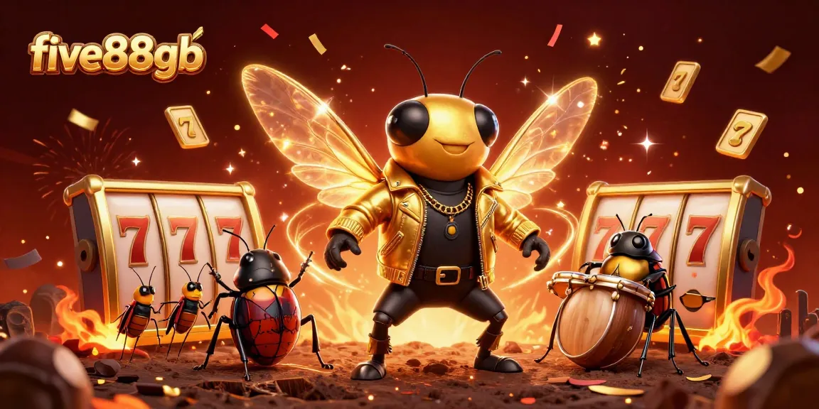 Experience winning action with five88gb's vibrant game scene featuring joyful characters in a dazzling casino.