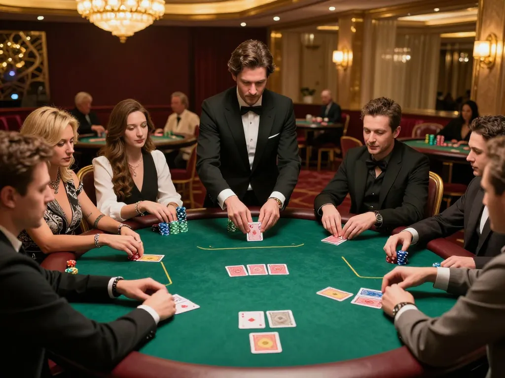 Exciting poker game in a luxurious casino showcasing VIPWIN's strategic gameplay atmosphere.
