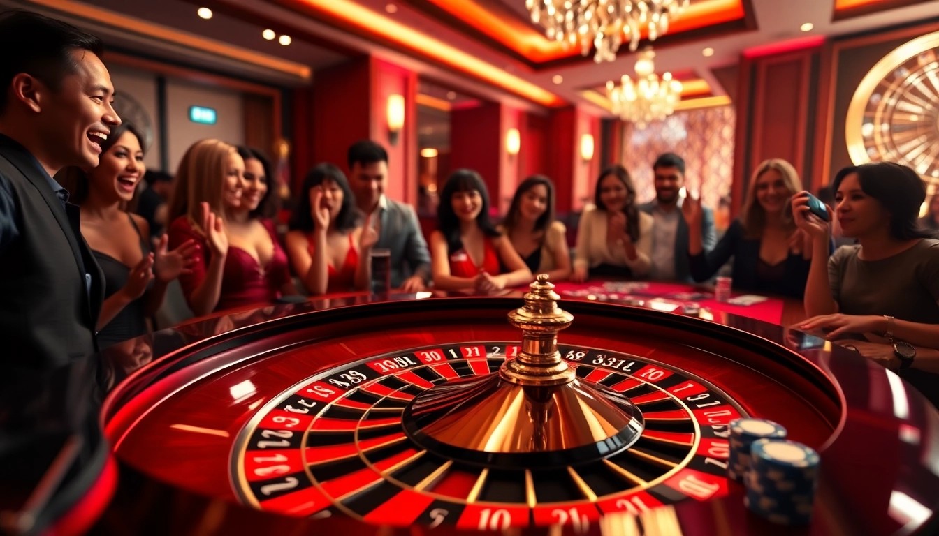 Experience the thrill of the DA 88 casino with high-stakes poker chips and a vibrant roulette wheel.