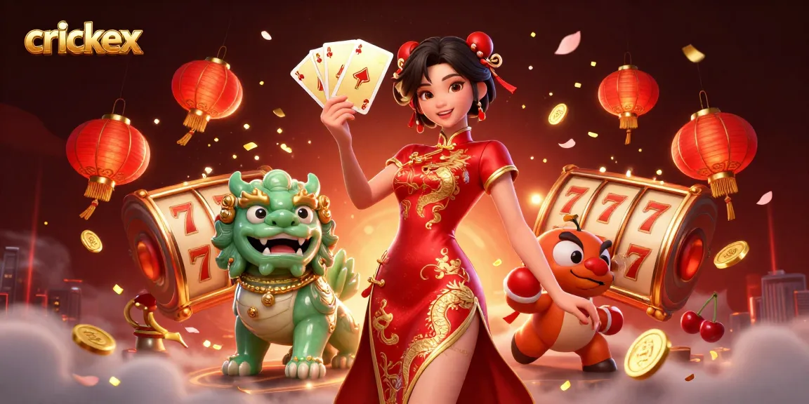 Experience the thrill with Crickex in this vibrant online casino artwork showcasing excitement and fortune.