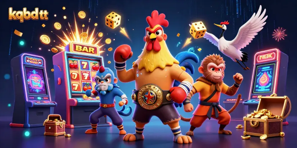 Experience the thrill of kqbd tt with dynamic characters and explosive slot elements in a vibrant casino scene.