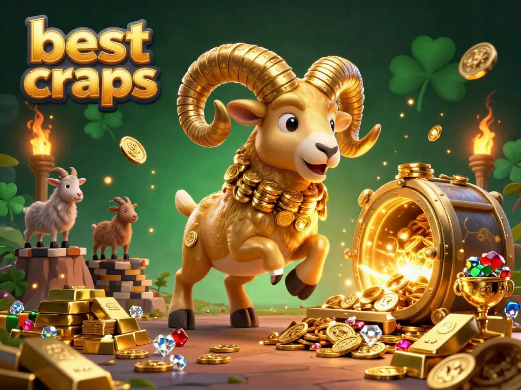 Experience the thrill of winning at the best online craps with vibrant 3D casino elements.