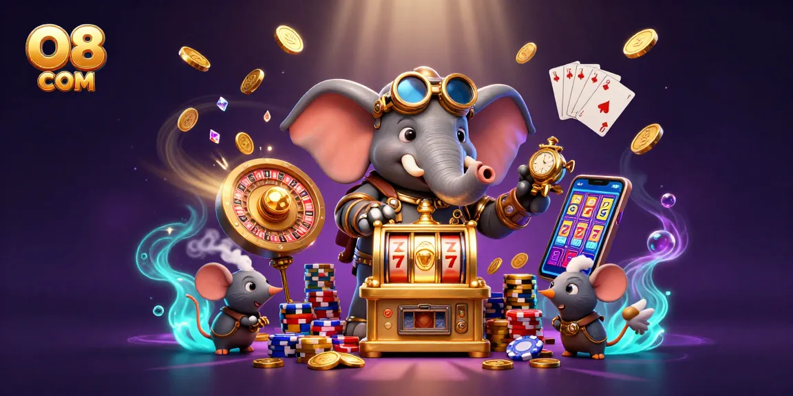 Experience thrilling slot action while playing O8 COM with vibrant characters and casino elements.