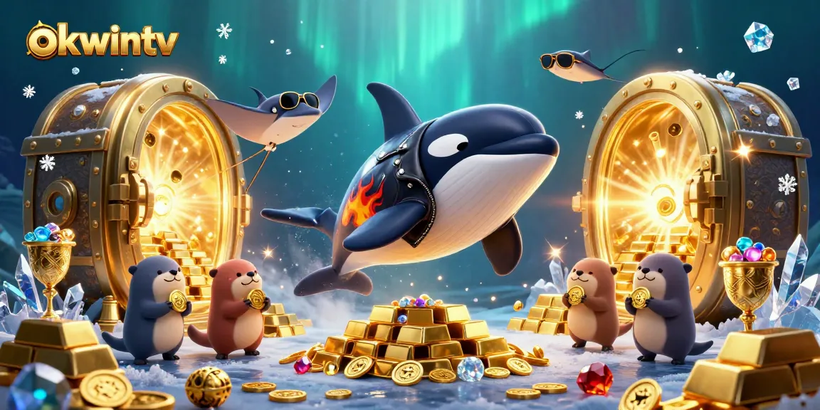 Experience азартный wagering with okwintv's colorful underwater casino illustration featuring dynamic sea characters.