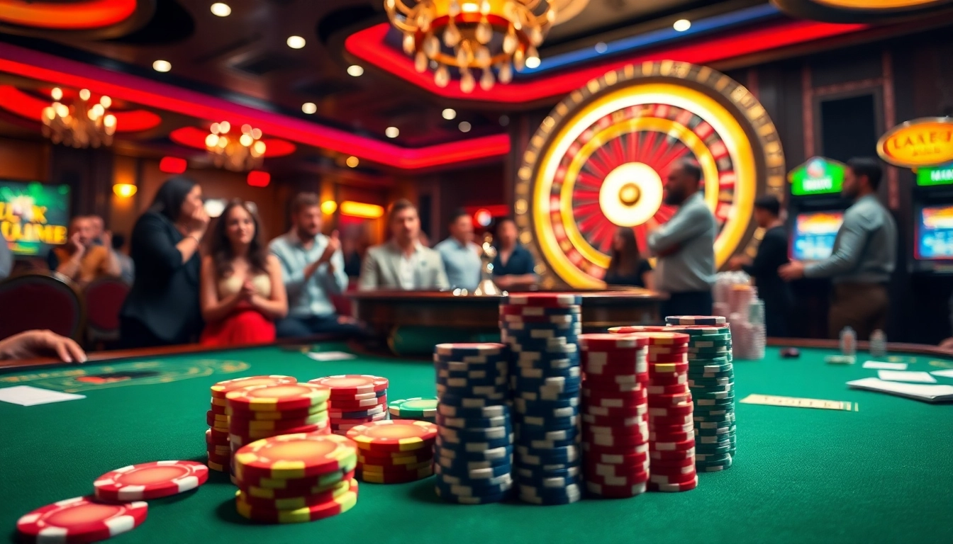 Experience thrilling gameplay at https://789f.fan/ with a vibrant casino scene featuring poker chips and roulette.