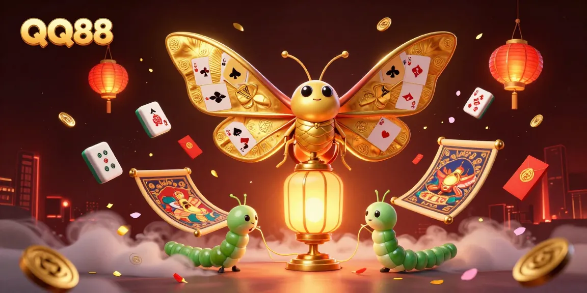 Experience QQ88’s thrilling gambling extravaganza with vibrant scenes of casino fun and excitement.