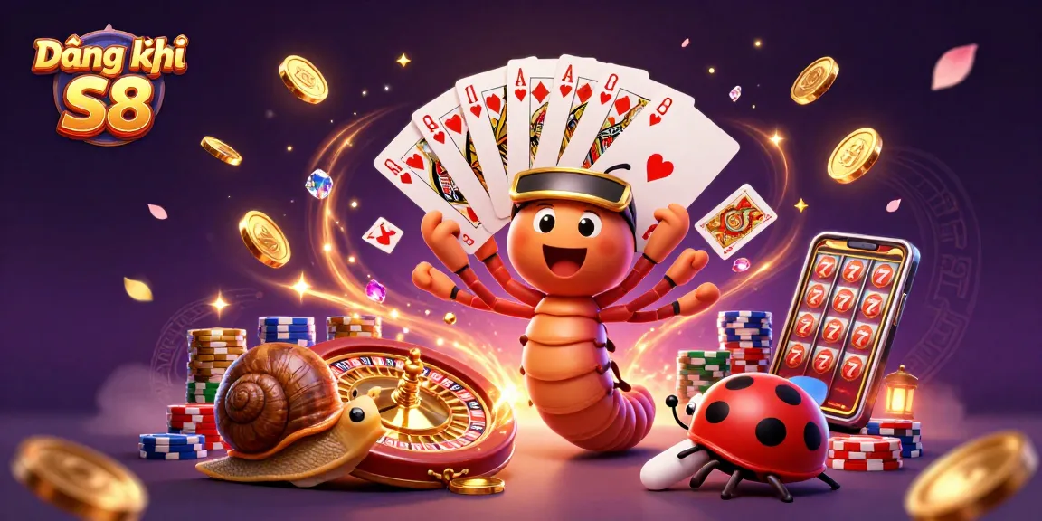 Engage in thrilling gameplay with Đăng ký S8, featuring a cartoon millipede dealer and high-roller snail!