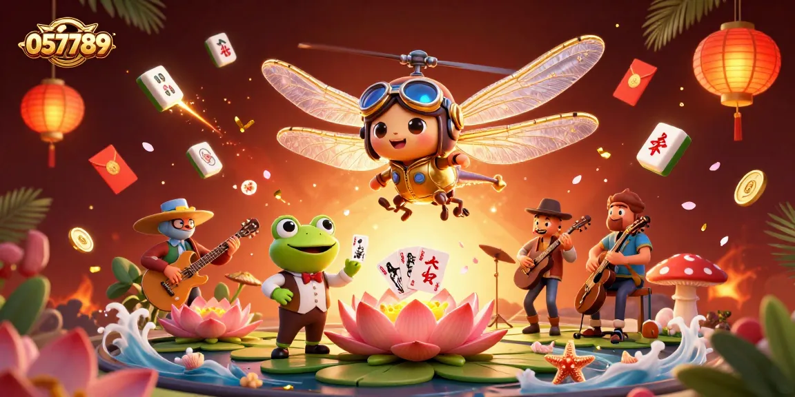 Experience fortune at 057789 with engaging frog croupiers, a dynamic casino scene, and stunning visuals.