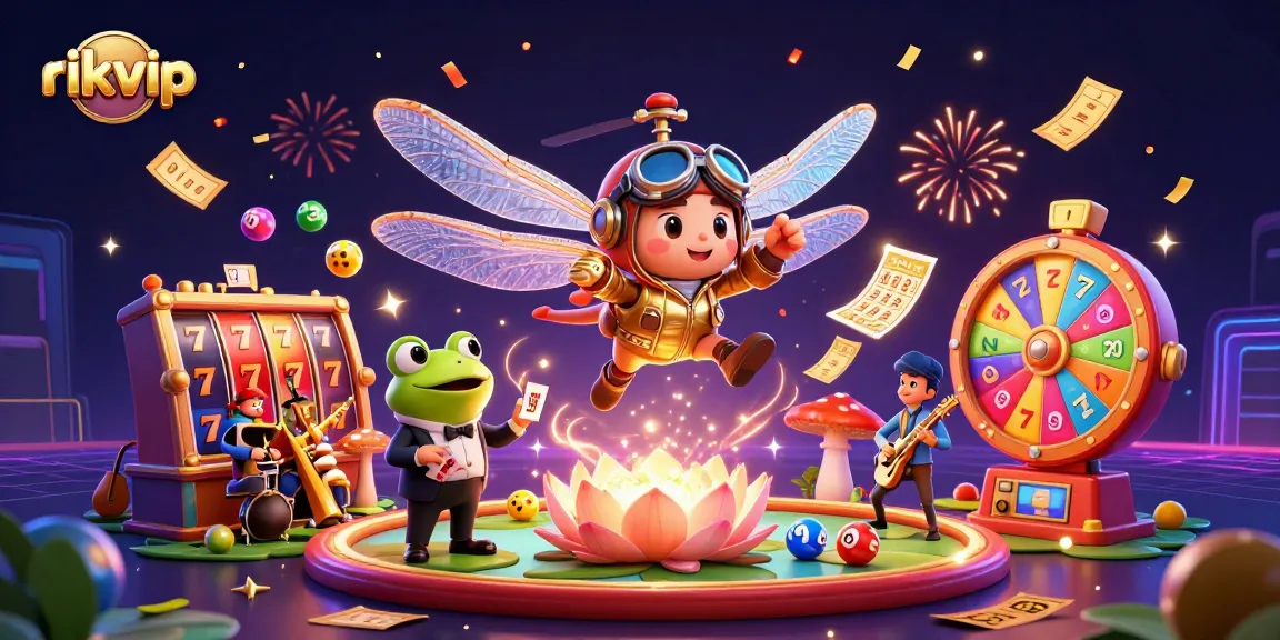 Experience excitement at rikvip with vibrant casino games, dynamic characters, and thrilling visuals in a lively scene.